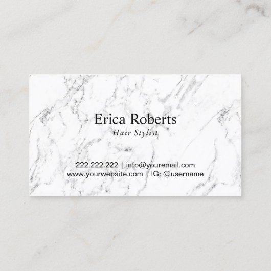 美容師のモダンな黒い及び白は大理石を切ります 名刺 (裏面)