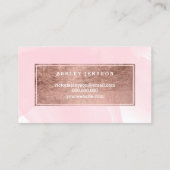 美容師のモダンのばら色の金ゴールドのタイポグラフィのピンク 名刺 (裏面)