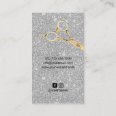 美容師のモダンのばら色の金ゴールドの銀のグラデーションなサロン 名刺 (裏面)