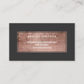 美容師のモダンのダークグレーばら色の金ゴールドのタイポグラフィ 名刺 (裏面)