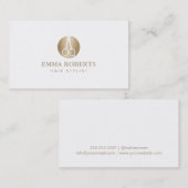 美容師のモダンはエレガントな金ゴールドのロゴを切ります 名刺 (正面/裏面)