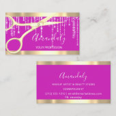 美容師のモダンシザーズドリップピンク 名刺 (正面/裏面)