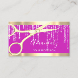 美容師のモダンシザーズドリップピンク 名刺