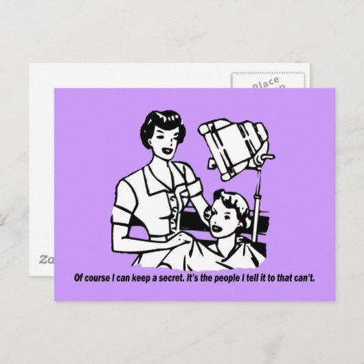 美容師のユーモア – もちろん秘密保はできる ポストカード (正面/裏面)