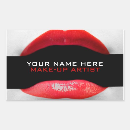 美容師のラベルがビジネス用品を構成 長方形シール (正面)