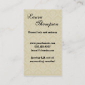 美容師のレトロのヴィンテージの花の名刺 名刺 (裏面)