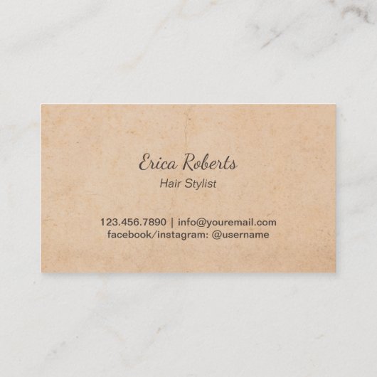 美容師のヴィンテージによっては音楽ノートが切りましたり及び開花します 名刺 (裏面)