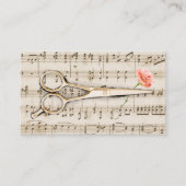 美容師のヴィンテージによっては音楽ノートが切りましたり及び開花します 名刺 (正面)