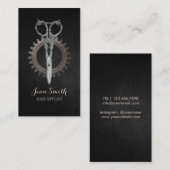 美容師のヴィンテージのアンティークは理容師を切ります 名刺 (正面/裏面)