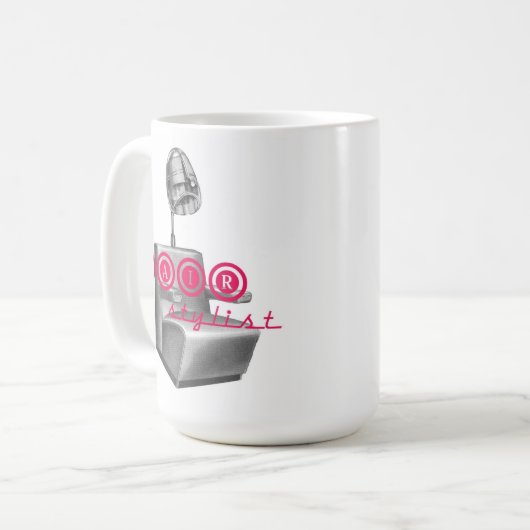 美容師のヴィンテージのドライヤーの椅子のマグ コーヒーマグカップ (正面左)