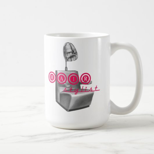 美容師のヴィンテージのドライヤーの椅子のマグ コーヒーマグカップ (右)