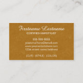 美容師のヴィンテージの優雅の名刺 名刺 (裏面)