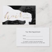 美容師のヴィンテージの花の美しいのアポイントメント 予約カード (正面/裏面)