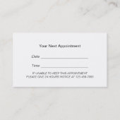 美容師のヴィンテージの花の美しいのアポイントメント 予約カード (裏面)