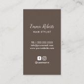 美容師のヴィンテージは及び毛エレガントなタン切ります 名刺 (裏面)