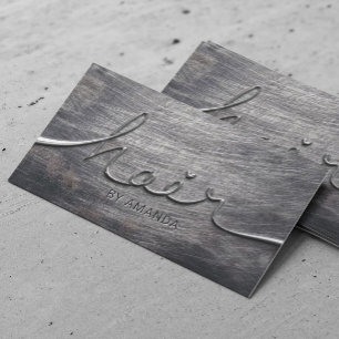 美容師の原稿のグランジな金属美容院 名刺