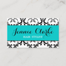 美容師の名刺のダマスク織の青 名刺