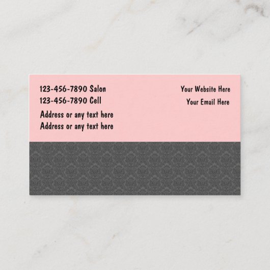 美容師の名刺ダマスク 名刺 (裏面)