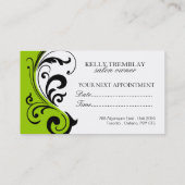 美容師の名刺 予約カード (裏面)