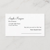 美容師の名刺 予約カード (裏面)