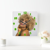 美容師の四角い壁掛け時計 スクエア壁時計 (ホーム)