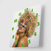 美容師の四角い壁掛け時計 スクエア壁時計 (傾斜)