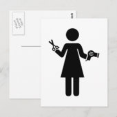 美容師の女性 ポストカード (正面/裏面)
