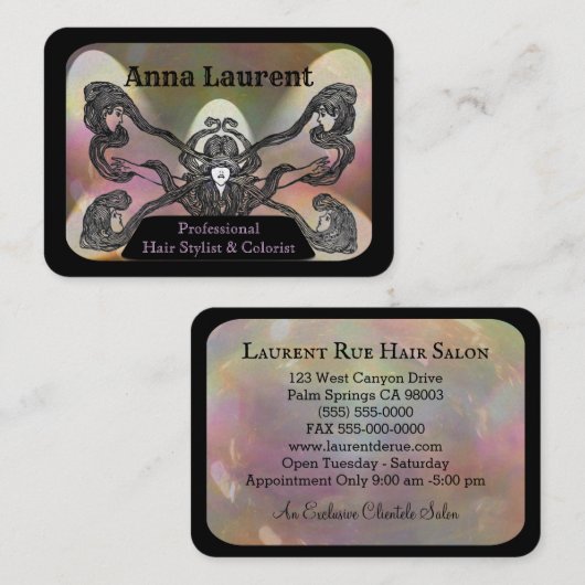 美容師の専門の美しいII 名刺 (正面/裏面)