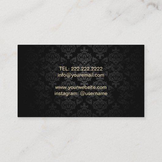 美容師の打撃のドライヤーのロゴのモダンなヒョウのプリント 名刺 (裏面)