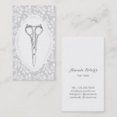 美容師の旧式な銀はエレガントなサロンを切ります 名刺 (正面/裏面)