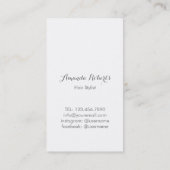 美容師の旧式な銀はエレガントなサロンを切ります 名刺 (裏面)