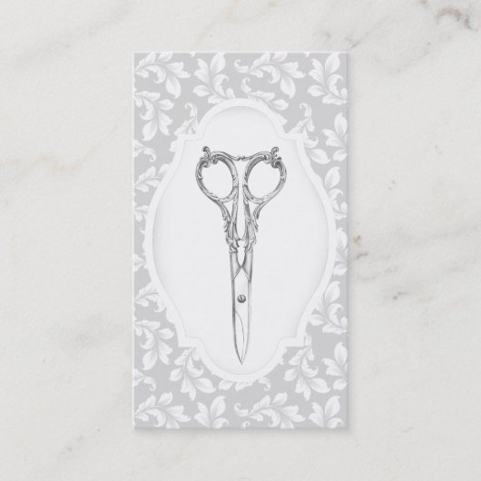 美容師の旧式な銀はエレガントなサロンを切ります 名刺 (正面)