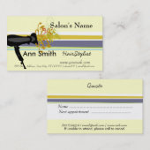 美容師の昇進の美容院 予約カード (正面/裏面)