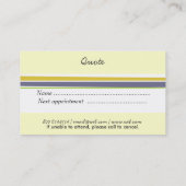 美容師の昇進の美容院 予約カード (裏面)