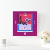 美容師の時計 スクエア壁時計 (ホーム)