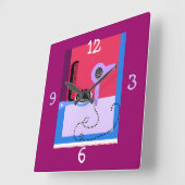 美容師の時計 スクエア壁時計 (傾斜)