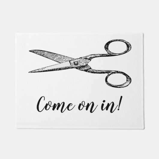 美容師の歓迎されたマット ドアマット (正面)