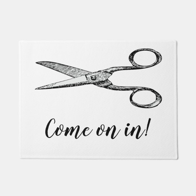 美容師の歓迎されたマット ドアマット (正面)