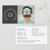 美容師の男性がフォトDIYサングラスを撮る 名刺 (正面/裏面)