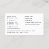 美容師の男性がフォトDIYサングラスを撮る 名刺 (裏面)