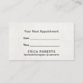美容師の粋な金ゴールドのタイポグラフィのアポイントメント 予約カード (裏面)