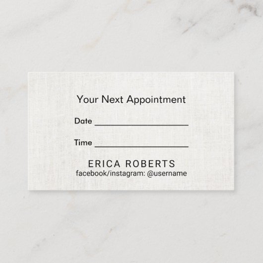 美容師の粋な金ゴールドのタイポグラフィのアポイントメント 予約カード (裏面)