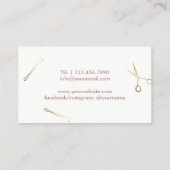 美容師の美しいの女の子のエレガントな水彩画のサロン 名刺 (裏面)