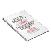 美容師の美しいは芸術の引用文のレトロのノートです ノートブック (右側)