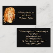 美容師の美容師のエレガントで赤い頭部 名刺 (正面/裏面)