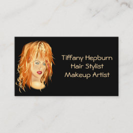 美容師の美容師のエレガントで赤い頭部 名刺