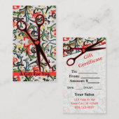 美容師の美容師のギフトカード証明書 割引カード (正面/裏面)