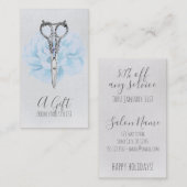 美容師の美容師のギフト券のクリスマス 割引カード (正面/裏面)