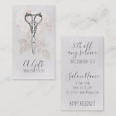 美容師の美容師のギフト券のクリスマス 割引カード (正面/裏面)