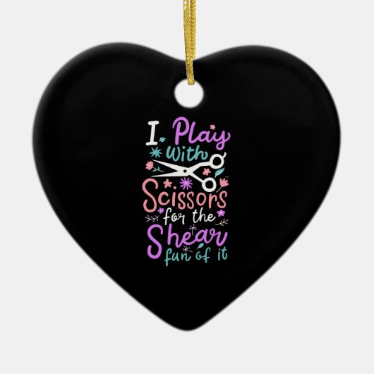 美容師の美容師ギフト セラミックオーナメント (正面)